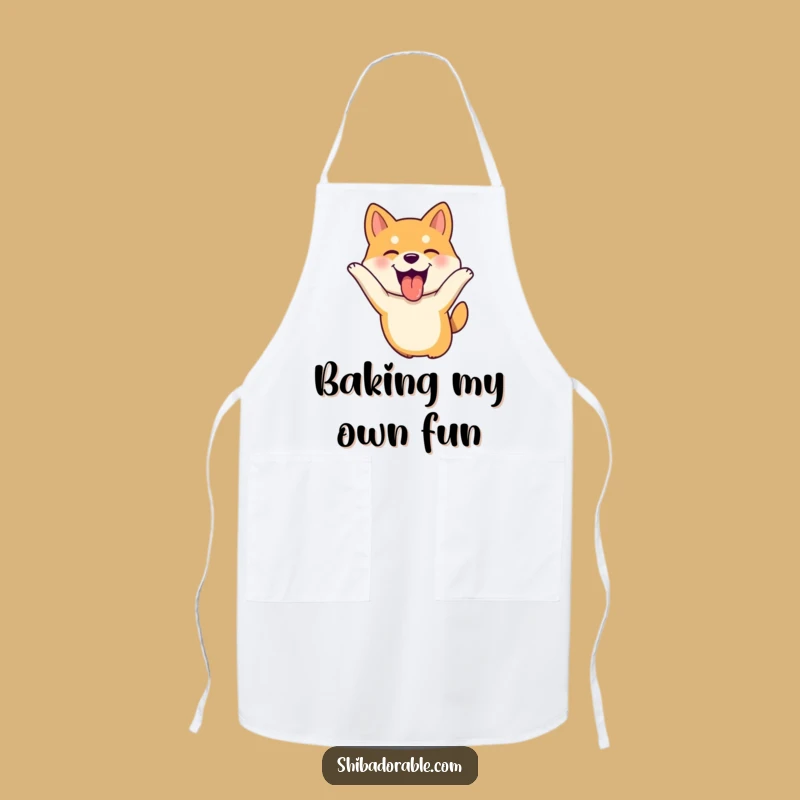 Funny Shiba Inu Leaping Apron - Kitchen Dog Tongue Out Funny Gift