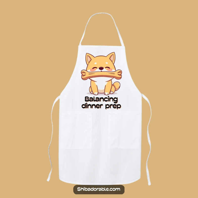 Funny Shiba Inu Bone Balance Apron: Kitchen Dog Skill, Hilarious Funny Gift for Chefs