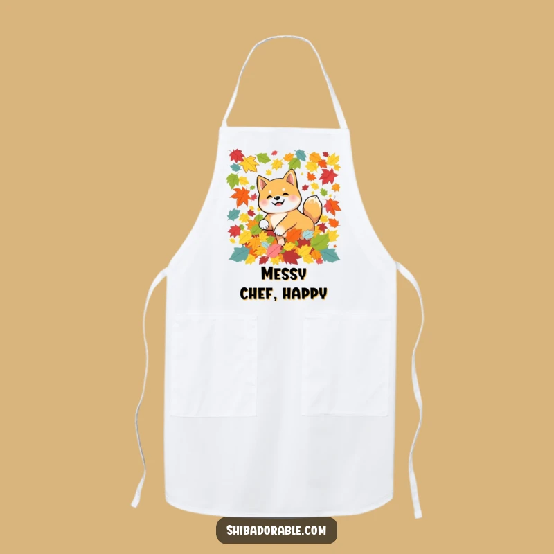 Funny Chef Shiba Inu Leaves Apron - Kitchen Autumn & Hilarious Dog Gift!