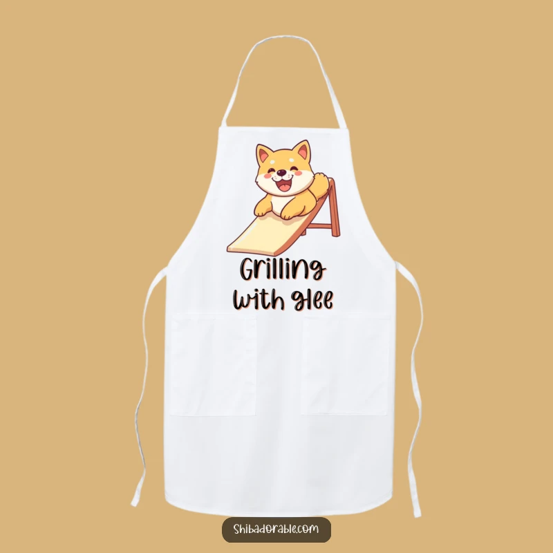 Funny Chef Shiba Inu Slide Apron - Kitchen Humor & Hilarious Dog Gift!