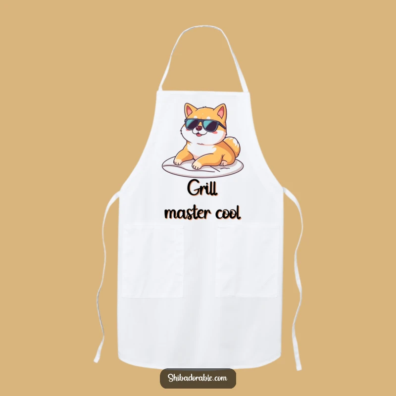 Funny Cool Shiba Inu Apron - Cook with Sunglasses and Humor