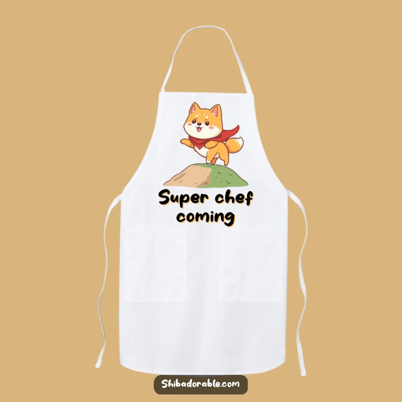 Funny Shiba Inu Apron: Kitchen Hero's Flight Attempt, Hilarious Chef Gift