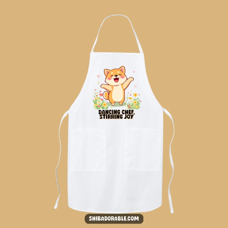 Funny Shiba Inu Dance Apron - Cheerful Kitchen Wear for Happy Cooks