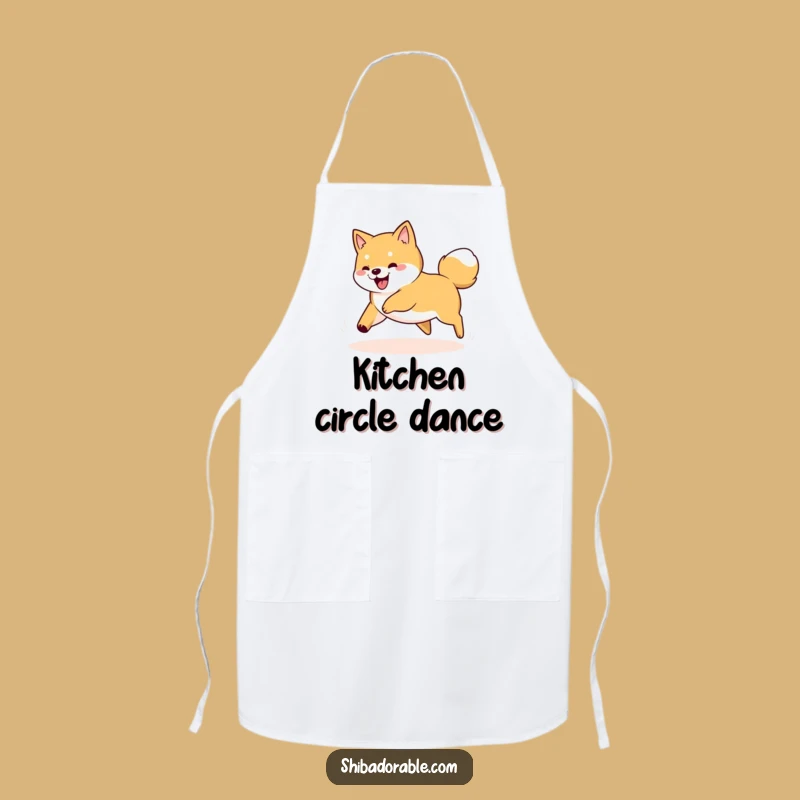 Funny Shiba Inu Tail Chase Apron: Cook with Fun and Canine Whimsy