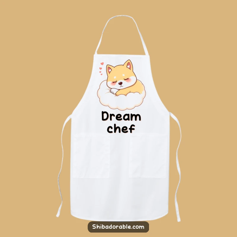 Funny Sleepy Shiba Inu Cloud Apron: Hilarious Dog Lover Kitchen Gift