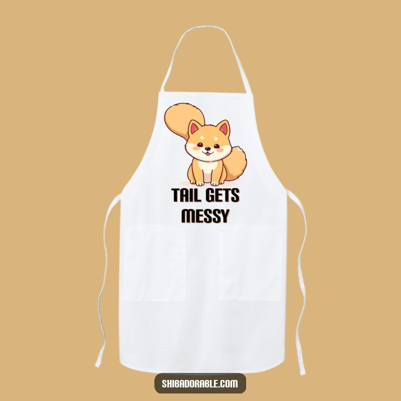 Funny Shiba Inu Peek Apron: Cook with a Shy Pup - Perfect Gift!