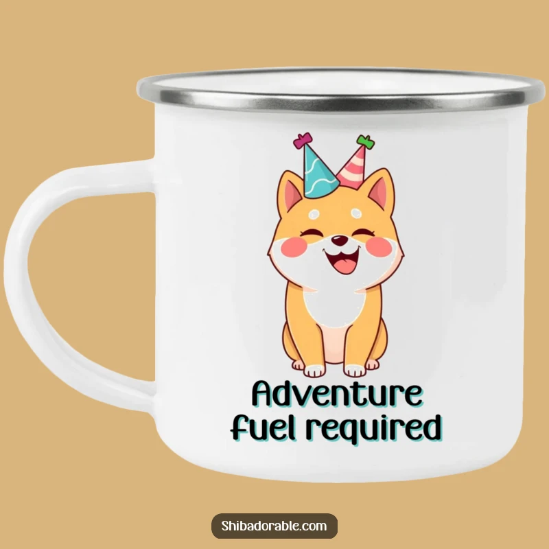 Funny Shiba Inu Campfire Mug: Joyful Dog for Hilarious Outdoor Adventures