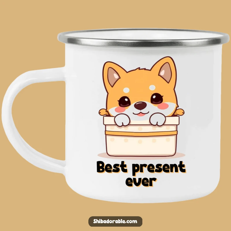 Funny Shiba Inu Puppy Gift Camping Mug: Your Adorable Companion for Outdoor Fun