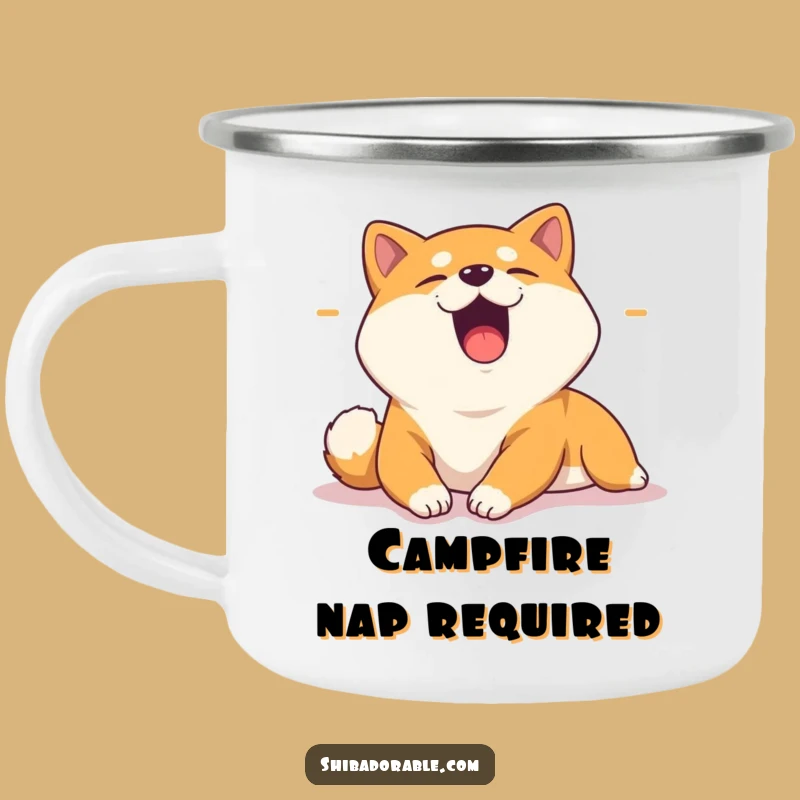 Funny Lazy Shiba Inu Sunbeam Camping Mug - Relaxing Outdoor Dog Gift!