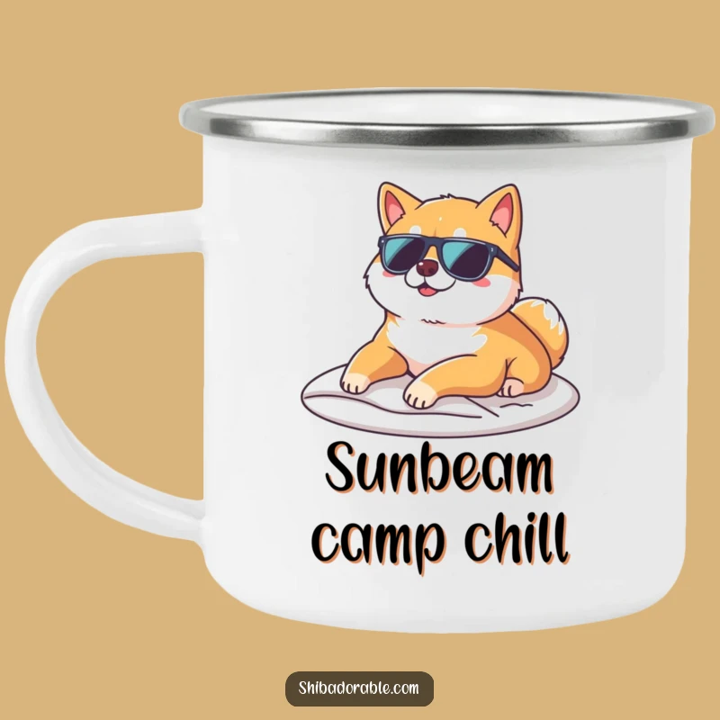 Funny Cool Shiba Inu Camping Mug - Sunny Adventures with Style