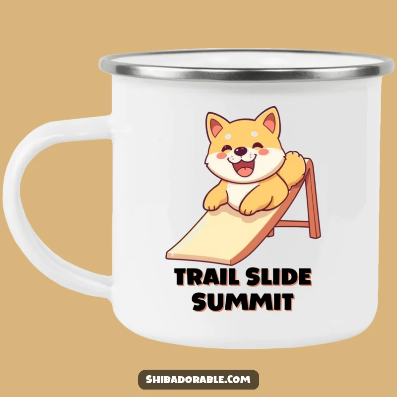 Funny Explorer Shiba Inu Slide Mug - Rugged & Hilarious Dog Camp Gift!