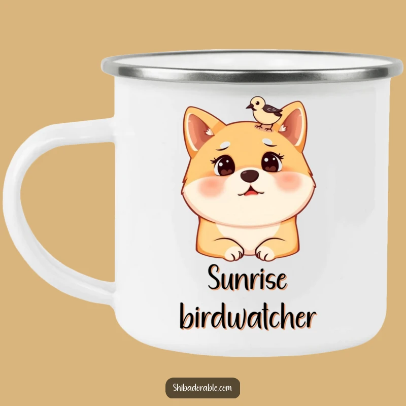 Funny Shiba Inu Bird Head Camping Mug - Outdoor Hilarious Dog Lover Gift!