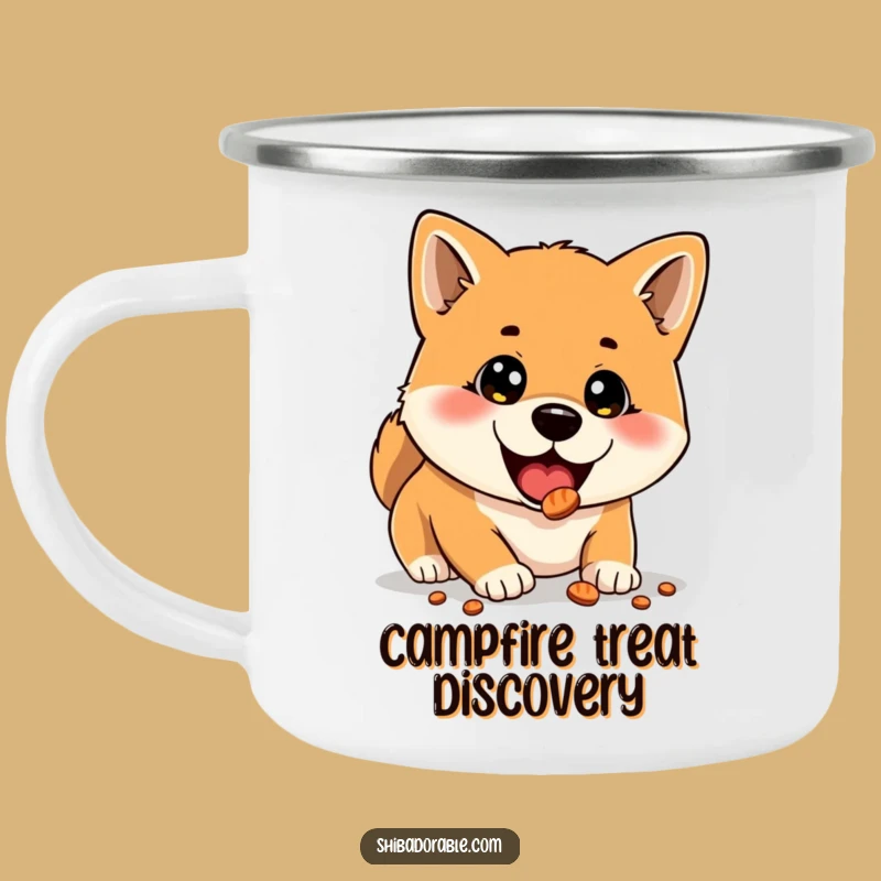 Funny Shiba Inu Camping Mug: Surprise Treat Adventure, Unique Funny Gift