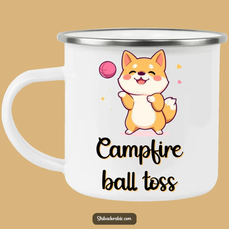 Funny Shiba Inu Juggling Camping Mug: Adventure Sip with a Talented Dog - Perfect Gift!