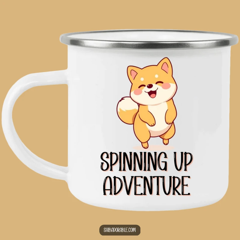 Funny Shiba Inu Spin Camping Mug - Humorous Outdoor Gear for Dog Fans