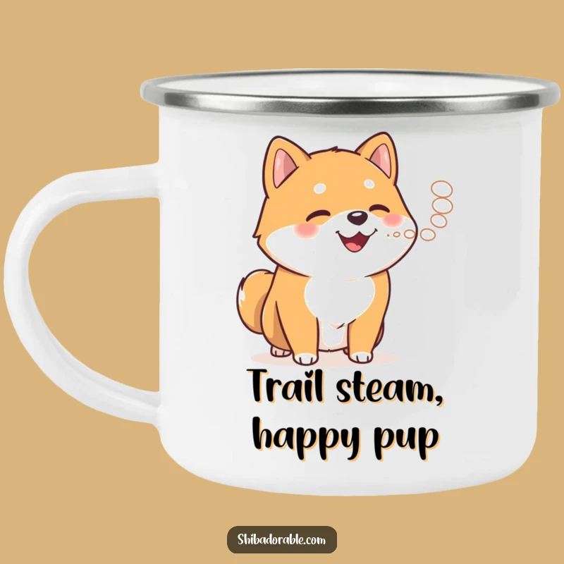 Funny Shiba Inu Steam Camping Mug - Warm Drinks for Outdoor Adventures