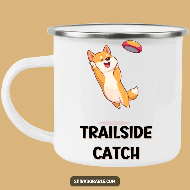 Funny Shiba Inu Frisbee Catcher Camping Mug: Outdoor Dog Lover Cup