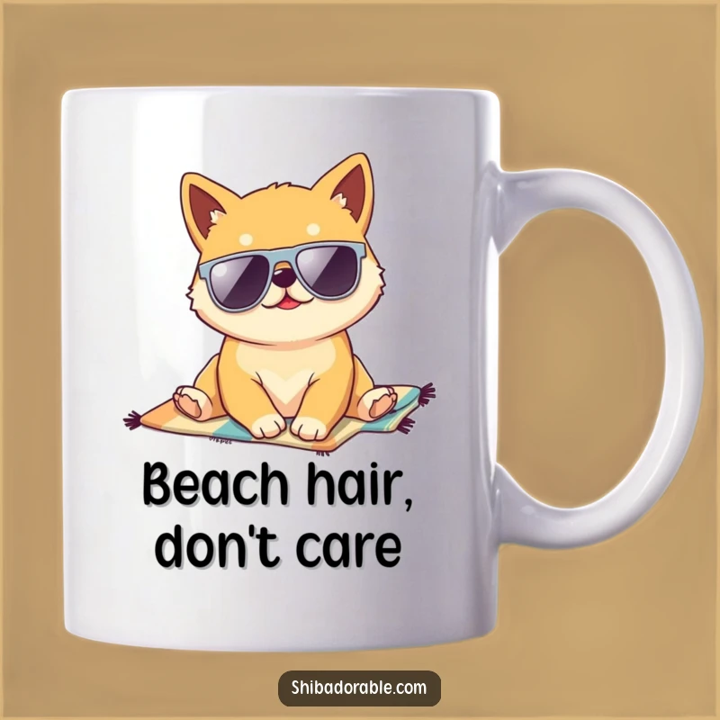 Funny Kawaii Shiba Inu Beach Bum Mug - Perfect Sunny Day Gift for Dog Lovers