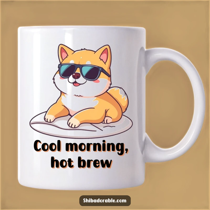 Funny Cool Shiba Inu Mug - Hilarious Sunglasses Dog Gift for Sunny Days