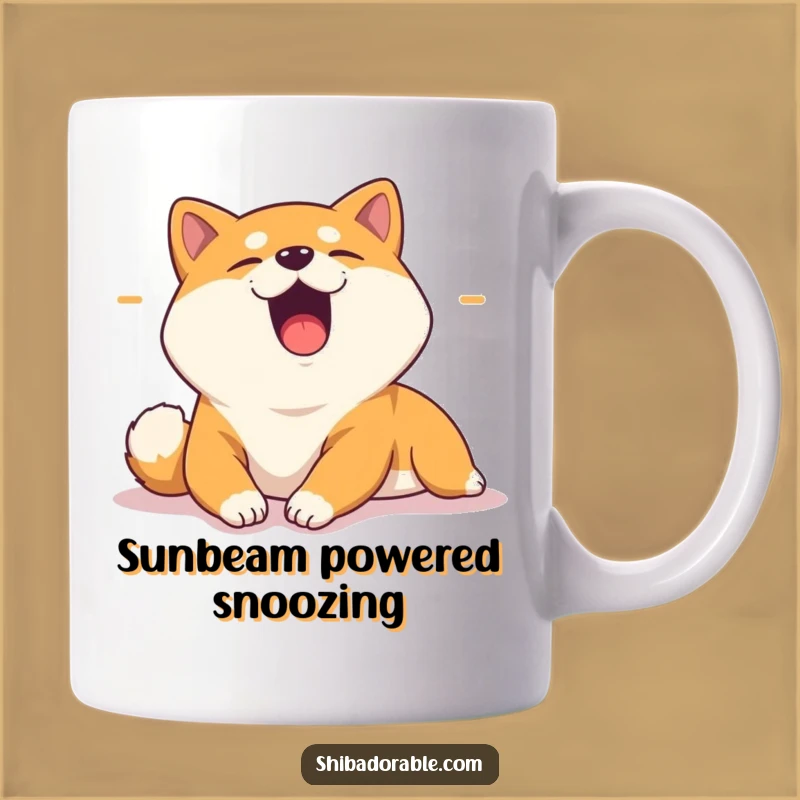 Funny Lazy Shiba Inu Sunbeam Stretch Mug - Relaxing Gift for Dog Lovers!