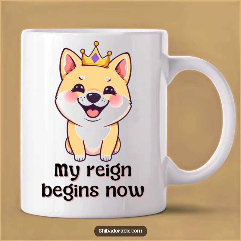 Funny Royal Shiba Inu Mug: Adorable Dog Crown Barks, Perfect Gift for Shiba Lovers