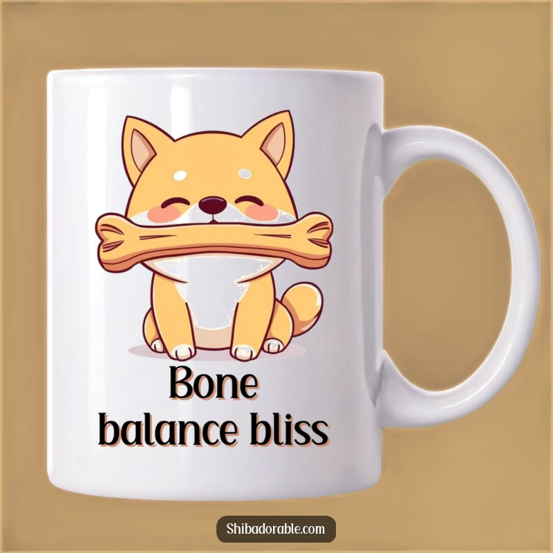 Funny Shiba Inu Bone Balance Mug: Talented Dog Trick, Hilarious Gift for Shiba Lovers