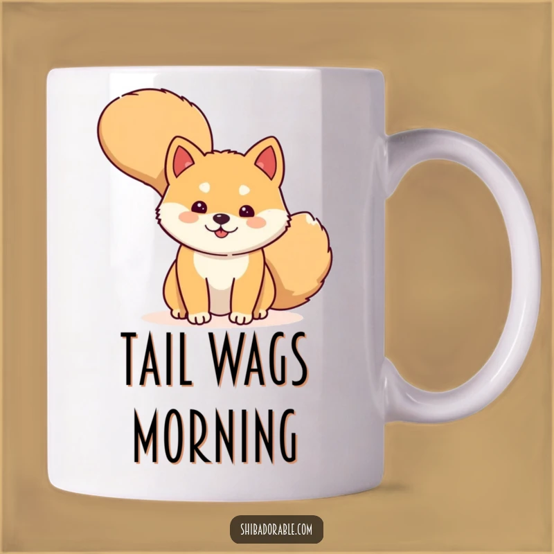 Funny Shiba Inu Peek Mug: Shy Dog's Tail Reveal - Perfect Gift for Dog Lovers!