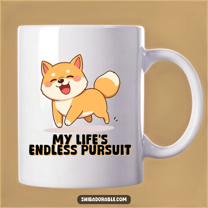 Funny Shiba Inu Tail Chasing Mug - Silly Dog Spin Funny Gift