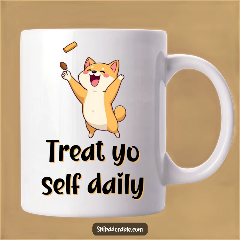Funny Shiba Inu Treat Catching Mug: The Perfect Humorous Gift for Dog Lovers