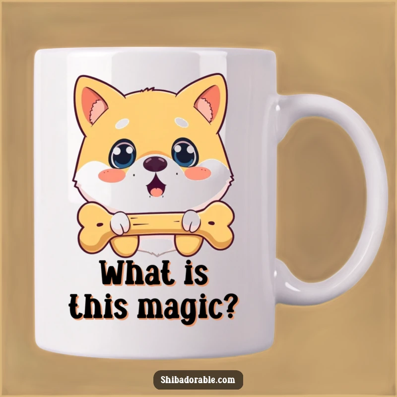 Funny Surprised Shiba Inu Bone Mug: Hilarious Dog Lover Gift