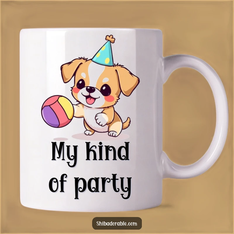 Funny Party Dog Bouncing Ball Mug - Adorable Funny Gift