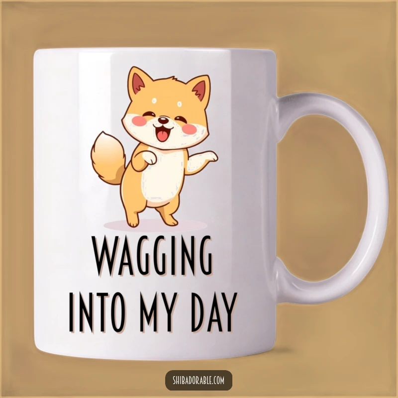 Funny Shiba Inu Jig Mug: Happy Dog Dance, Perfect Energetic Funny Gift