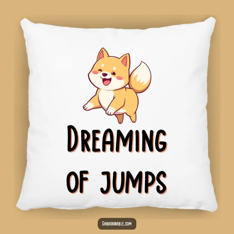 Comfy Funny Shiba Inu Puppy Leap Pillow - Cozy Accent with Hilarious Charm