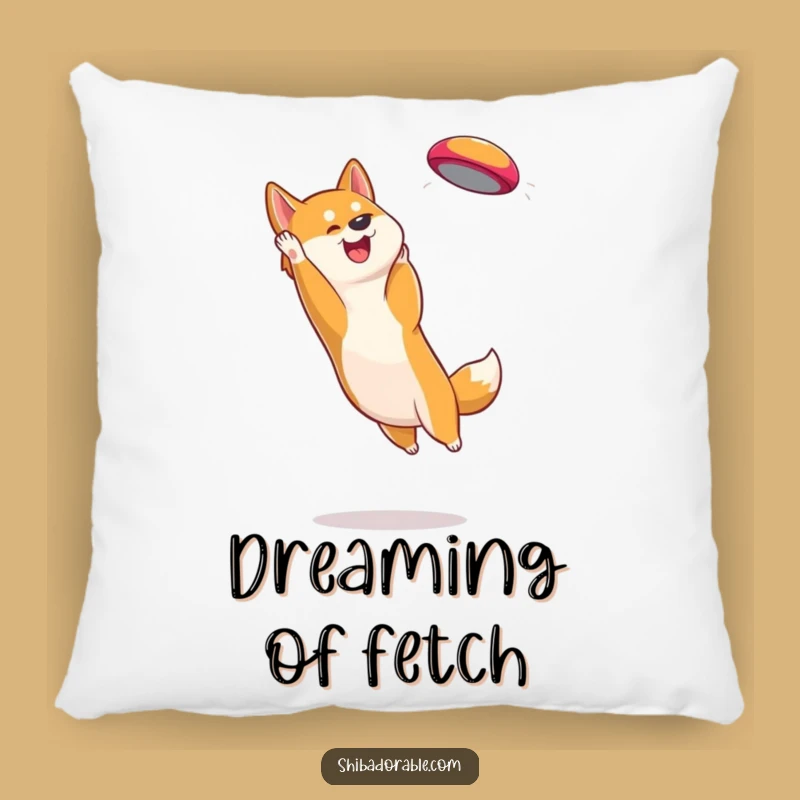 Funny Shiba Inu Frisbee Catcher Pillow: Cozy Dog Lover Cushion Gift