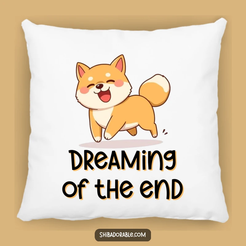 Funny Shiba Inu Tail Chasing Pillow - Cozy Dog Spin Funny Decor