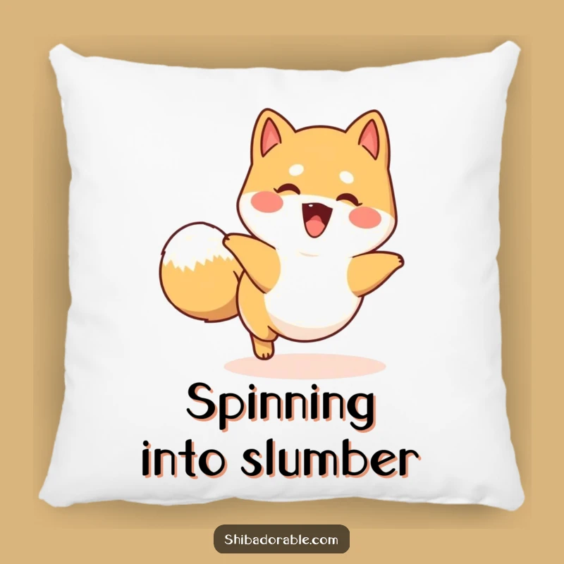 Funny Happy Shiba Inu Tail Chase Pillow: Cozy & Playful Accent
