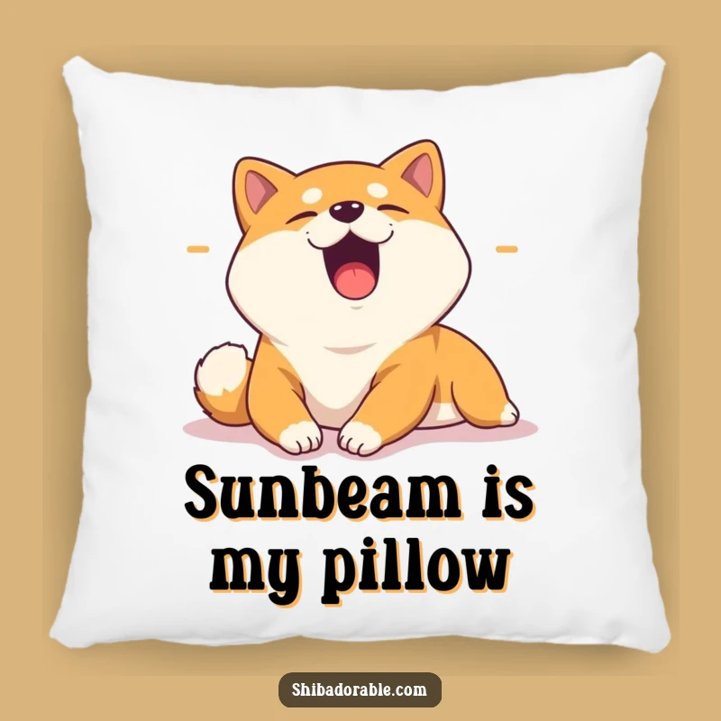 Funny Lazy Shiba Inu Sunbeam Pillow - Cozy Relaxation Accent, Great Gift!