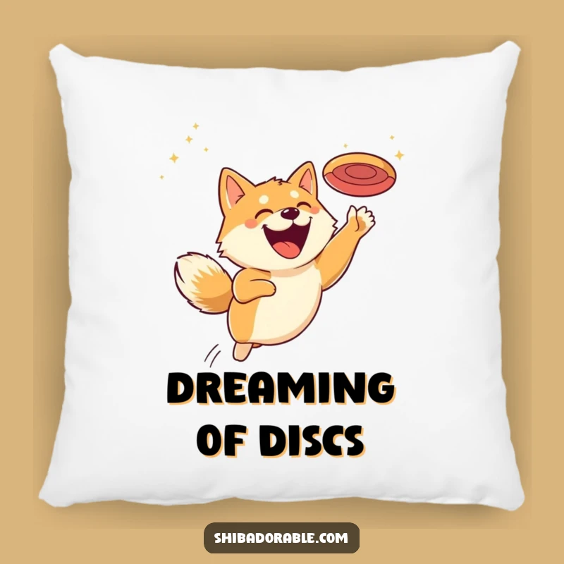 Funny Shiba Inu Disc Grin Pillow - Cozy & Humorous Dog Accent