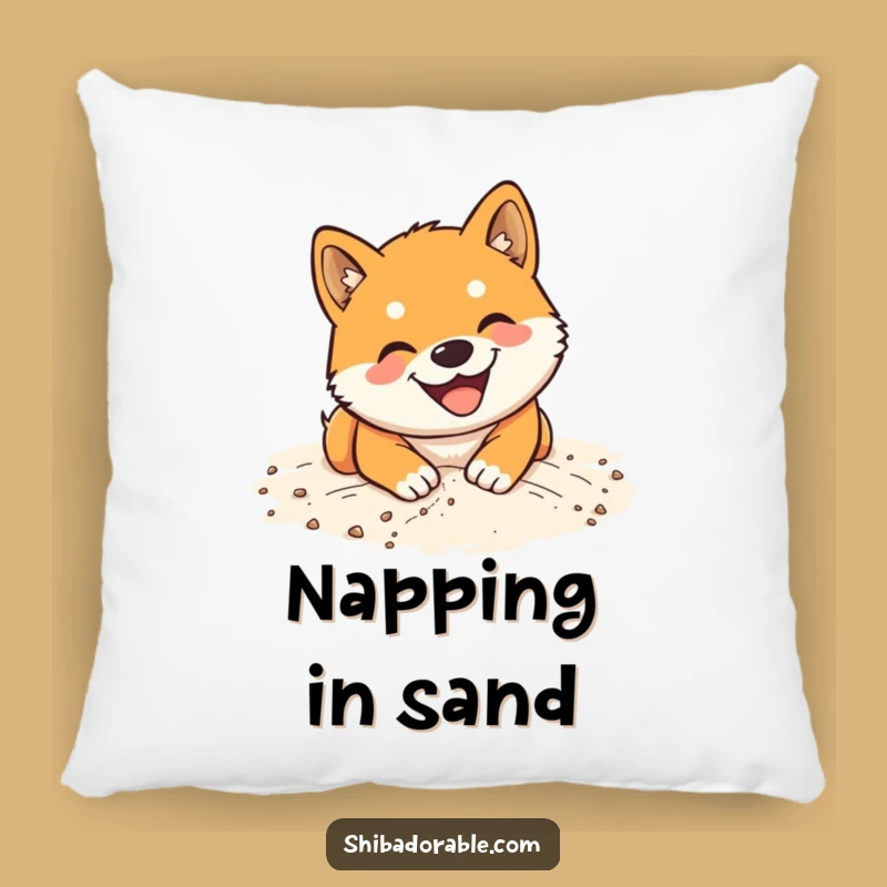 Funny Shiba Inu Sand Digging Pillow: Cozy Beach Dog Cushion Gift