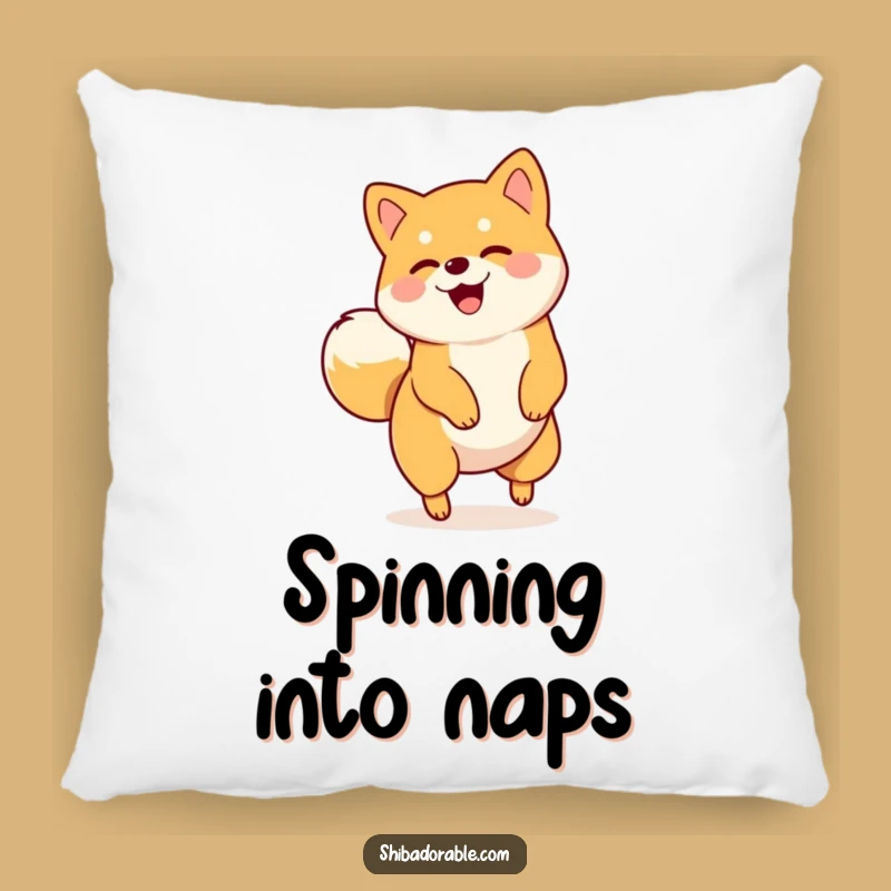 Funny Shiba Inu Spin Pillow - Cozy & Humorous Dog Accent