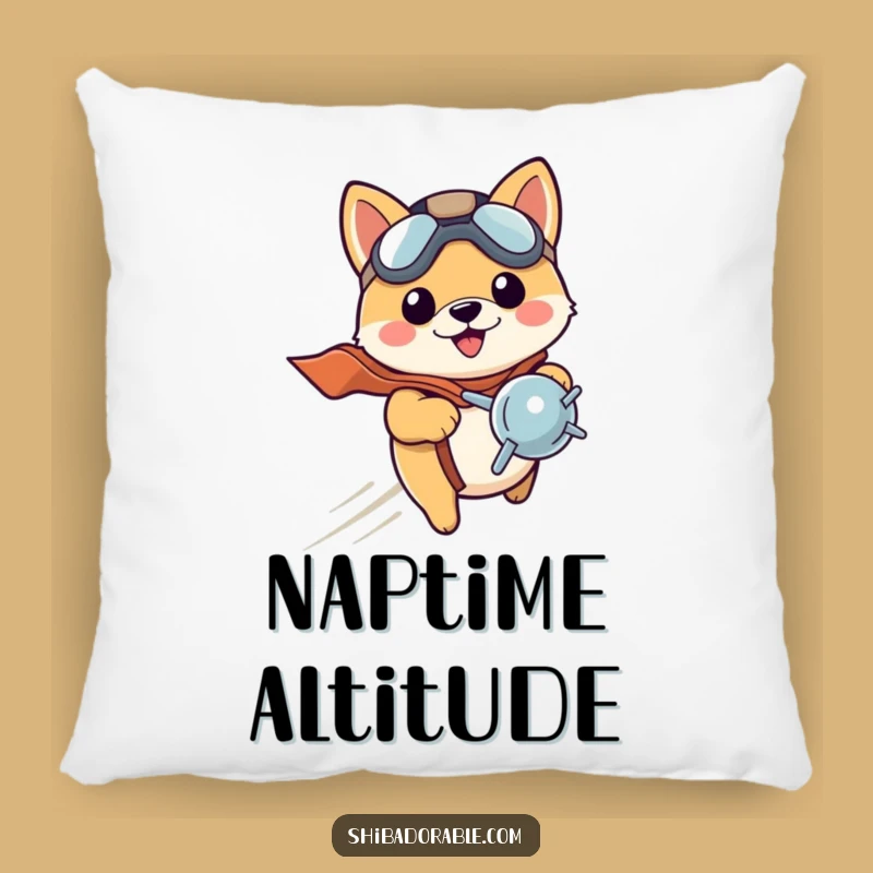 Funny Shiba Pilot Pillow: Cute Dog Comfort - Snuggly Funny Gift!