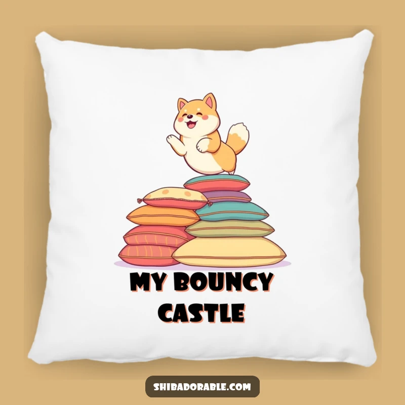 Funny Shiba Leaping Pillow: Soft Landing - Cozy Funny Gift!