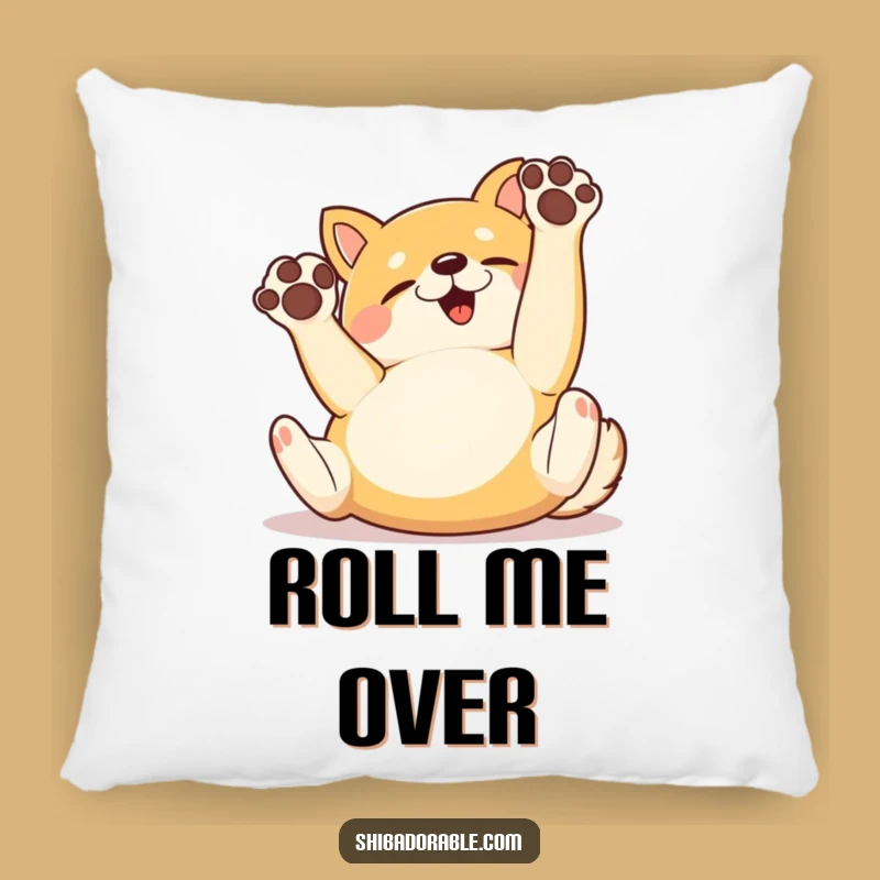 Funny Shiba Inu Rolling Pillow: Cuddly Comfort in a Playful Pose - Perfect Gift!