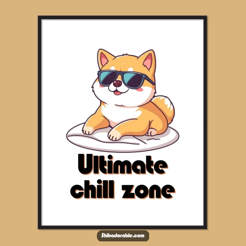 Funny Cool Shiba Inu Digital Art - Instant Sunglasses Dog Decor