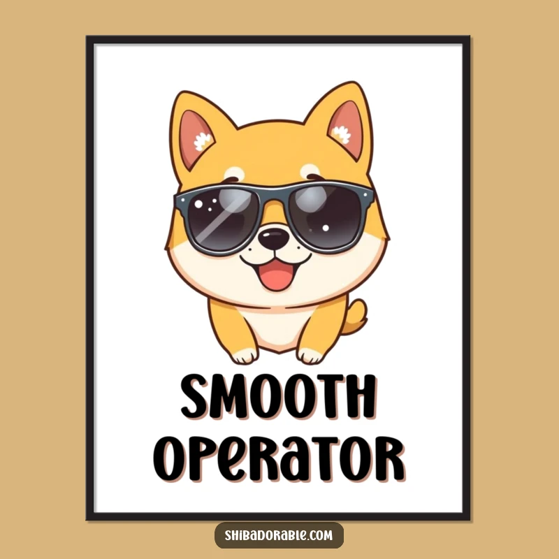 Funny Cool Shiba Inu Wink Art Print - Instant Download & Hilarious Dog Gift!