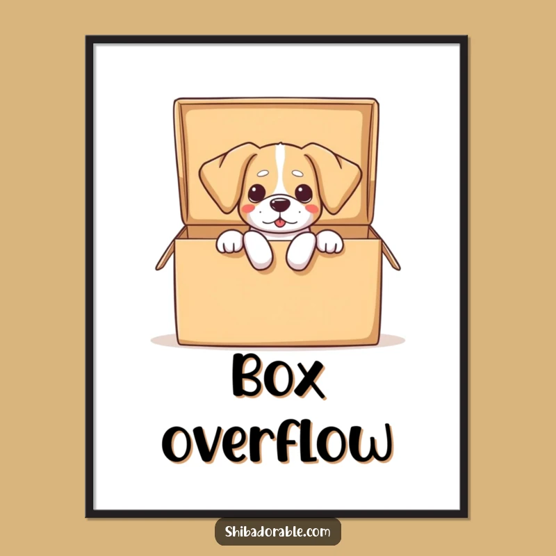 Funny Dog Box Digital Art - Hilarious Canine Chaos Print