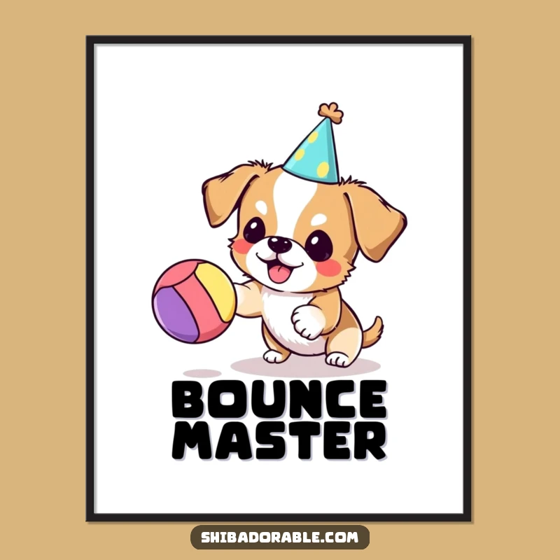 Funny Party Dog Digital Art - Cute and Hilarious Print