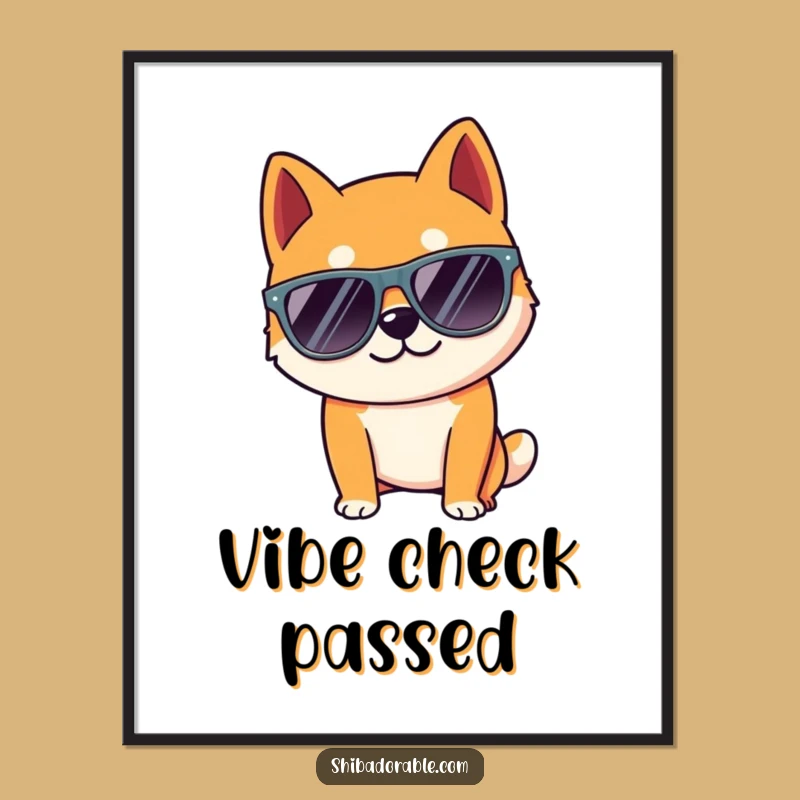 Funny Shiba Cool Dog Digital Print: Instant Style - Downloadable Funny Gift!
