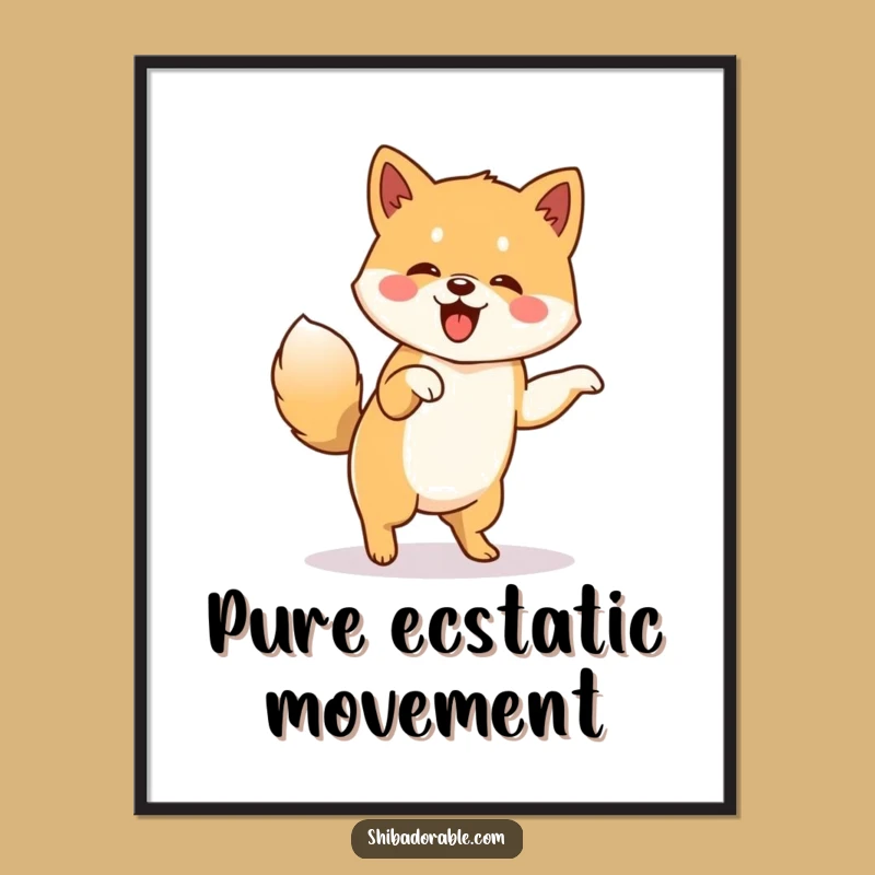Funny Shiba Inu Digital Print: Dog Dance Art, Instant Funny Gift