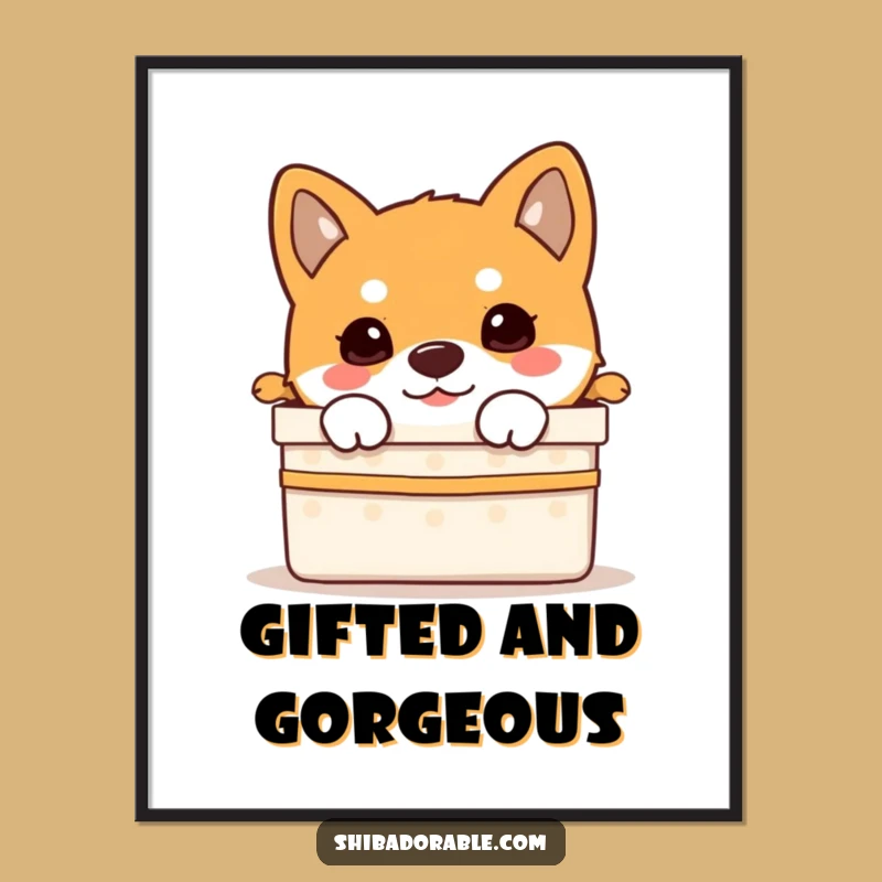 Funny Shiba Inu Puppy Gift Digital Print: Instant Adorable Wall Art for Dog Lovers